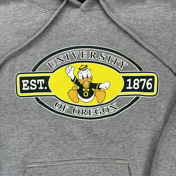 AKWA Sport Oregon Ducks Hoodie w Duck Logo Men's Size Large Gray Pullover Hoodie - Picture 2 of 10